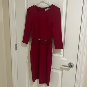 MM LaFleur like new red Etsuko dress with belt